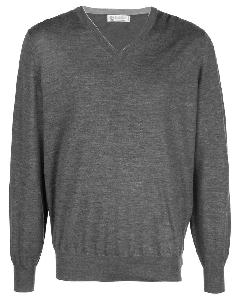 Brunello Cucinelli Pullover mit V-Ausschnitt - Grau Grau