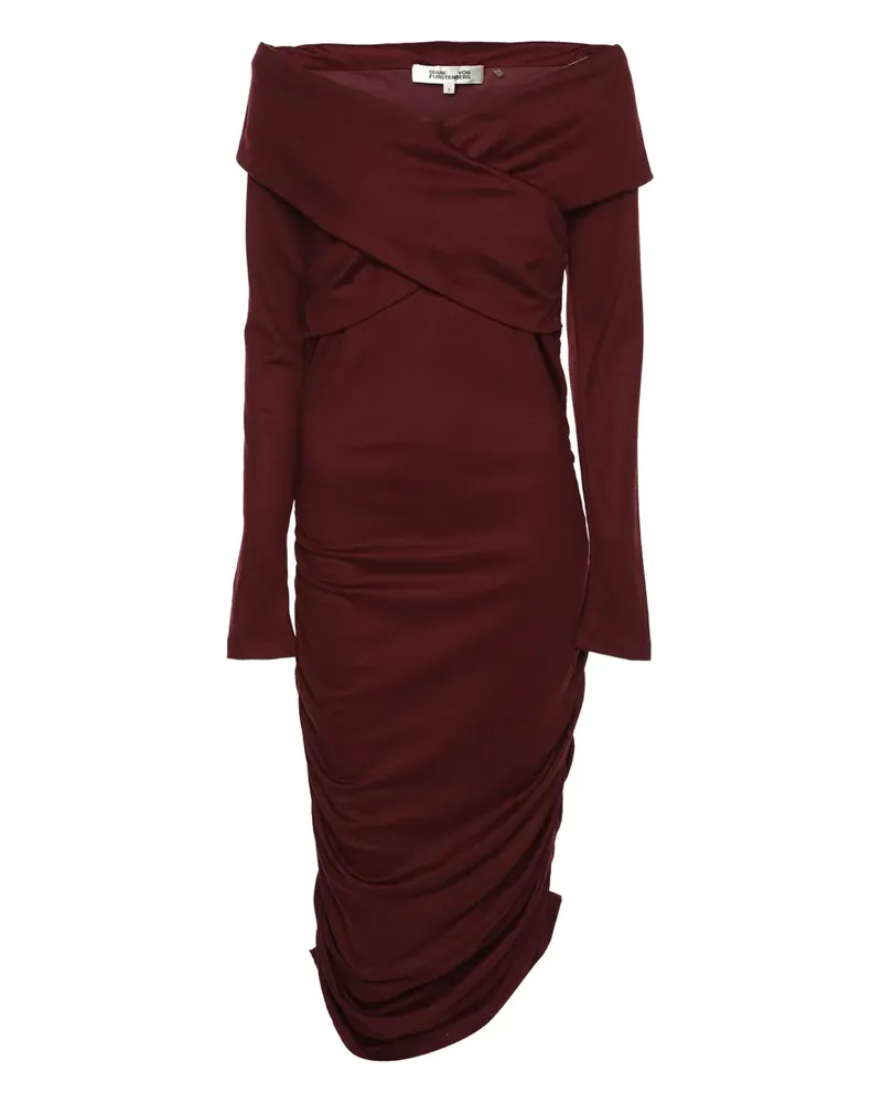 Diane von Furstenberg Midikleid mit drapierten Akzenten - Rot Rot