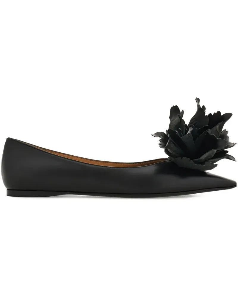 Ferragamo Spitze Ballerinas mit Blumendetail - Schwarz Schwarz