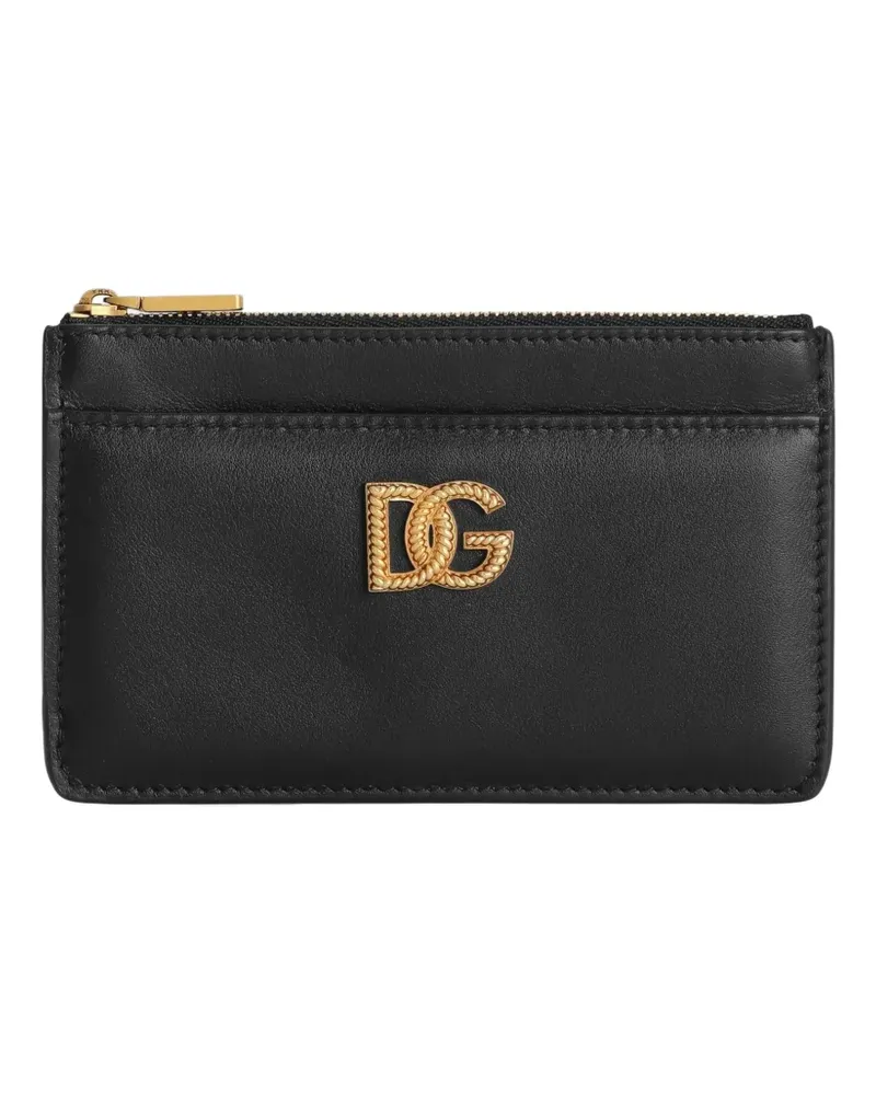 Dolce & Gabbana logo-plaque zip wallet - Schwarz Schwarz