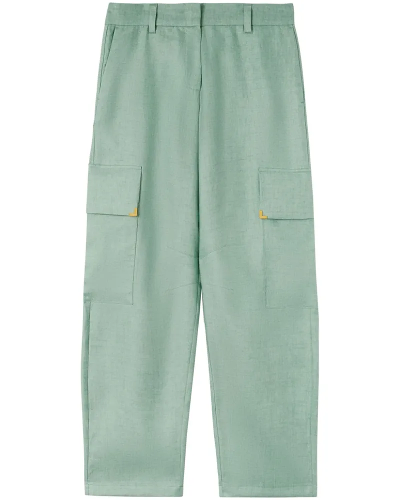 Palm Angels Tapered-Hose aus Leinen - Grün Grün