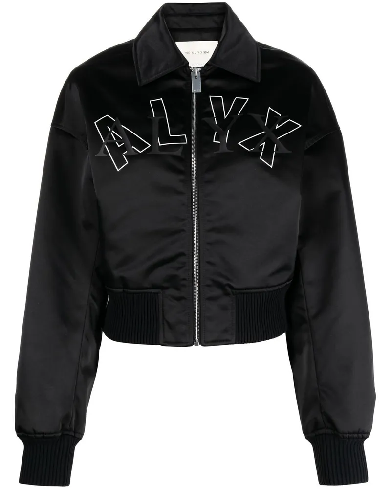 1017 ALYX 9SM Bomberjacke mit Logo-Stickerei - Schwarz Schwarz