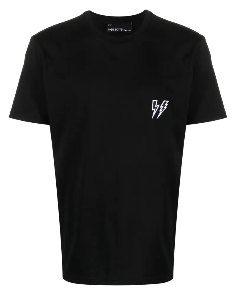 Neil Barrett T-Shirt mit Blitz-Stickerei - Schwarz Schwarz