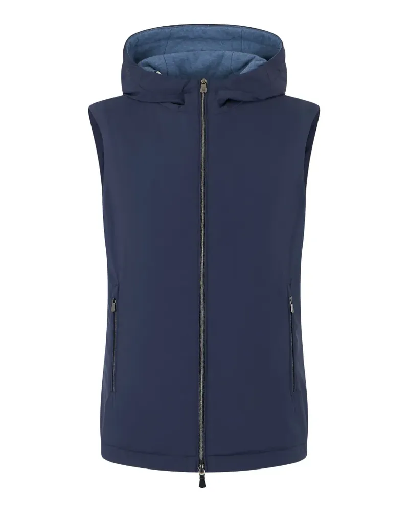 Fedeli hooded zip-up gilet - Blau Blau