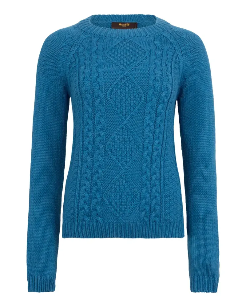 MOORER Gerippter Pullover - Blau Blau