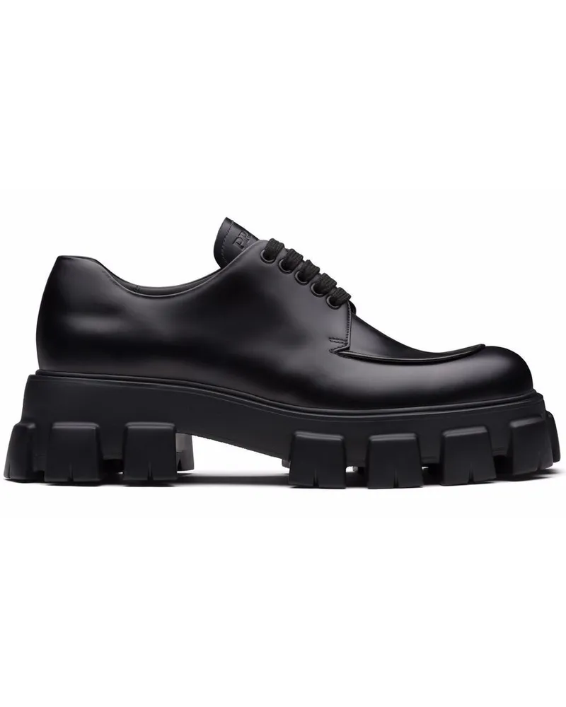 Prada Monolith Schnürschuhe Schwarz