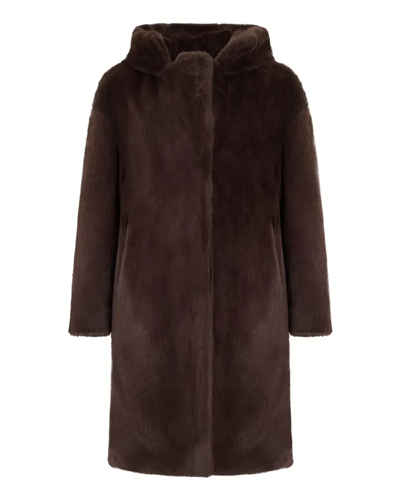 Herno Kapuzenmantel mit Faux Fur - Braun Braun