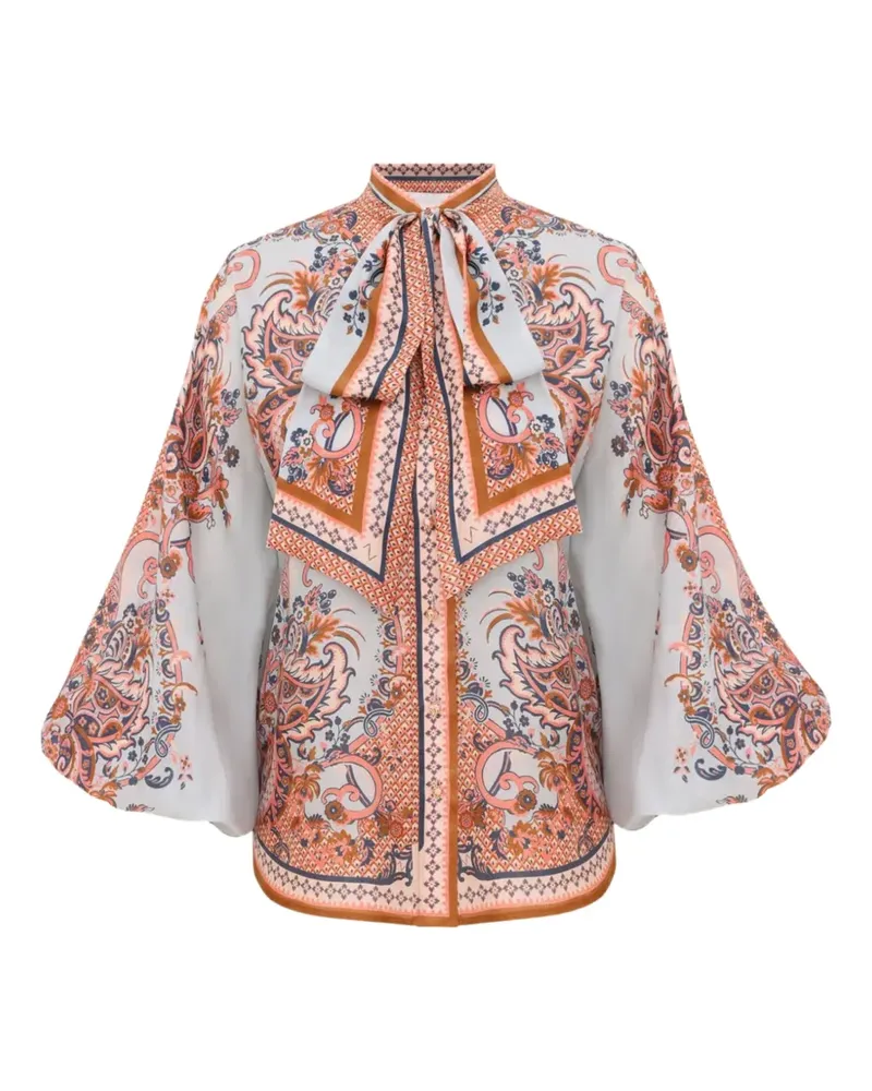 Zimmermann Aster tie-neck blouse - Blau Blau