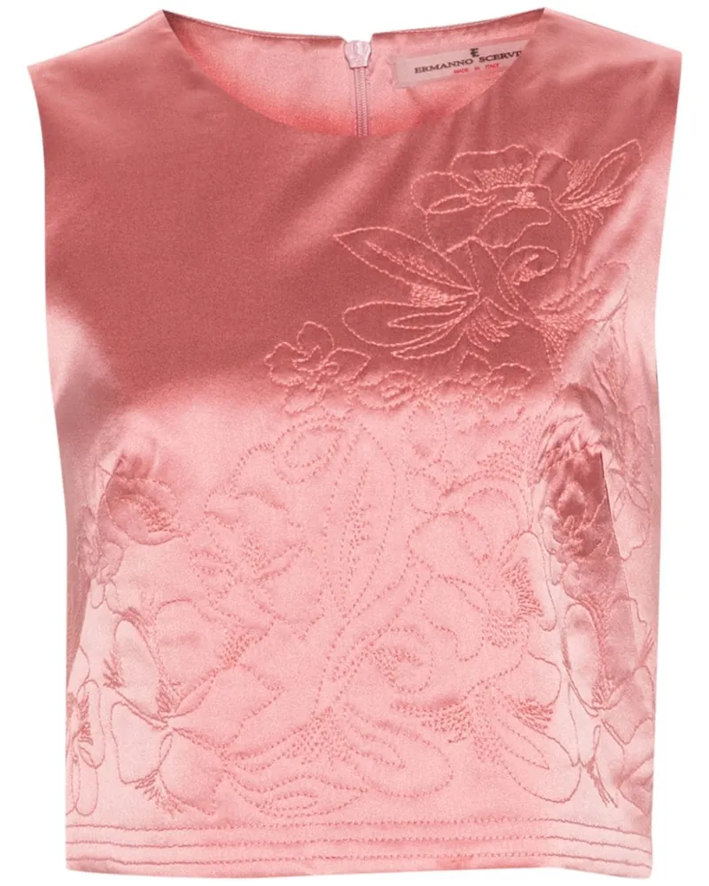 Ermanno Scervino Oberteil mit Blumenstickerei - Rosa Rosa
