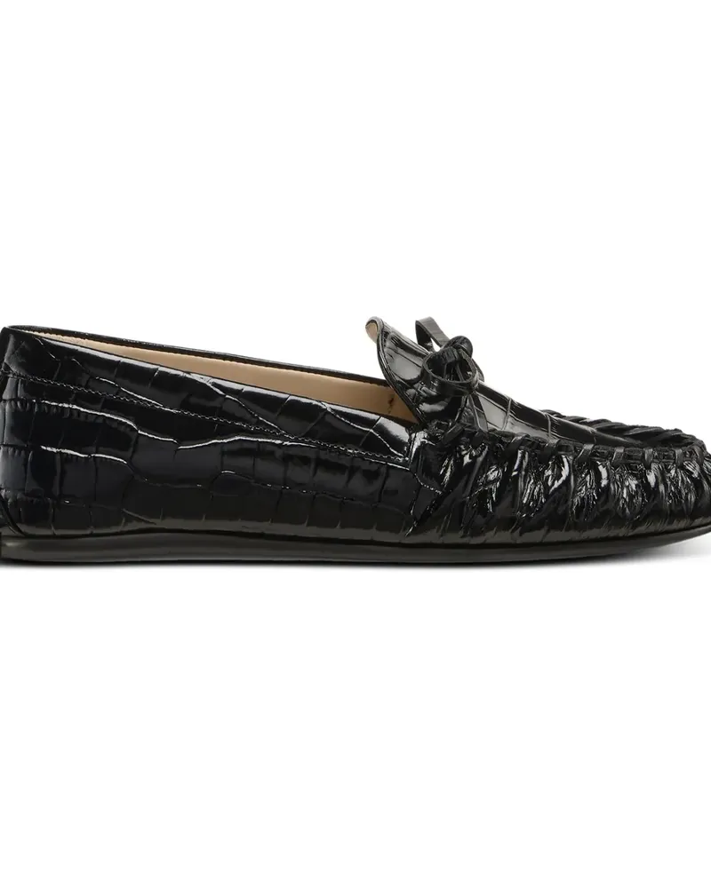 Stuart Weitzman Britt bow gathered loafers - Schwarz Schwarz
