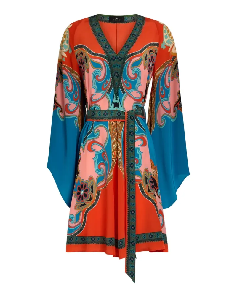 Etro Gürtel-Minikleid mit Print - Blau Blau