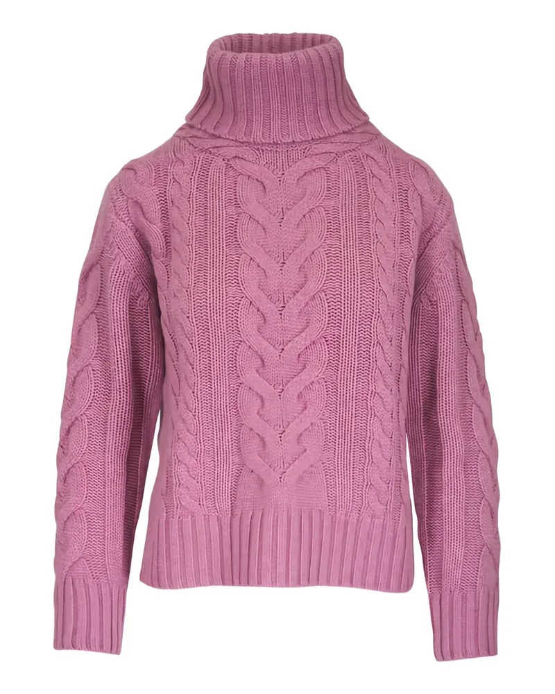 TWP Travelling Rollkragenpullover mit Zopfmuster - Rosa Rosa
