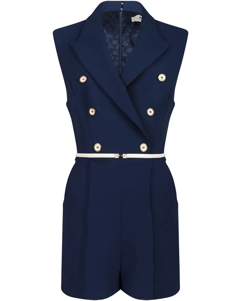Elisabetta Franchi Playsuit mit Logo-Schild - Blau Blau