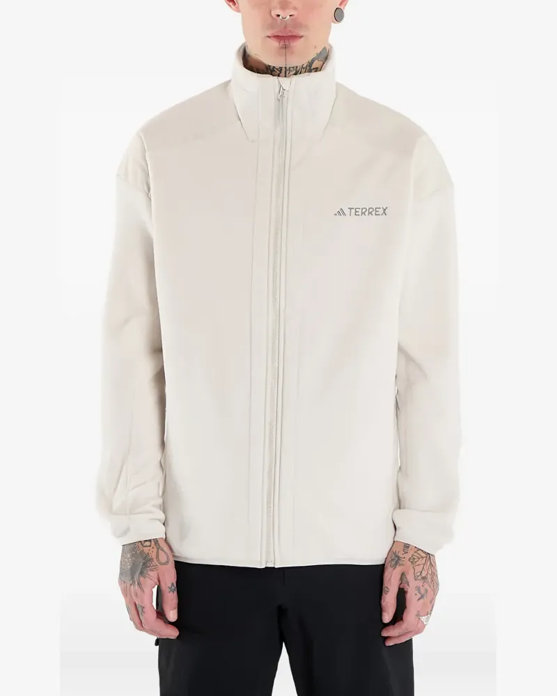 adidas logo-detail jacket - Nude Nude