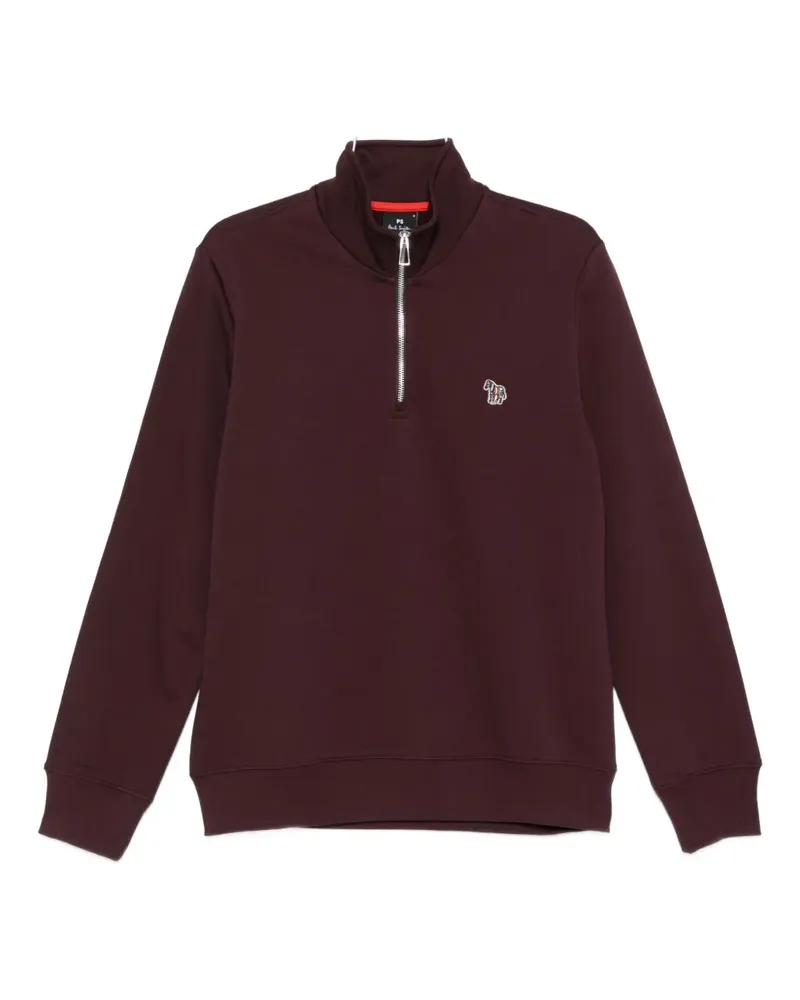 Paul Smith zip-neck zebra-logo sweater - Rot Rot