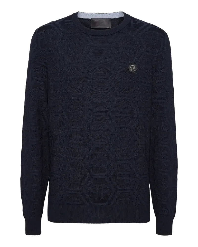Philipp Plein Sweatshirt mit Logo-Patch - Schwarz Schwarz