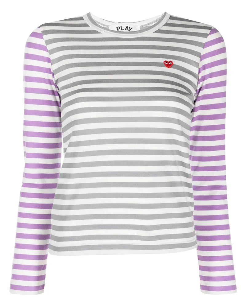 Comme des Garçons T-Shirt mit Herz-Patch - Grau Grau