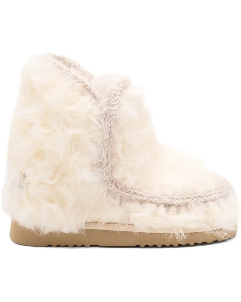 Mou Stiefel aus Schafsleder mit gestricktem Saum - Nude Nude
