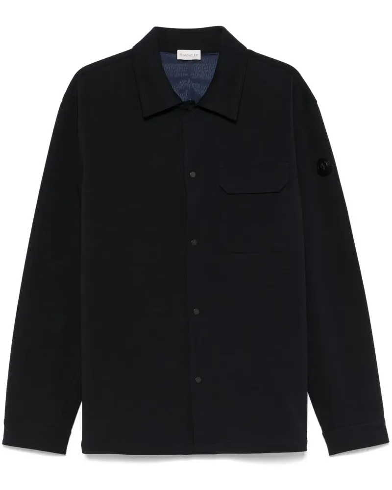 Moncler Hemdjacke mit Logo-Patch - Blau Blau