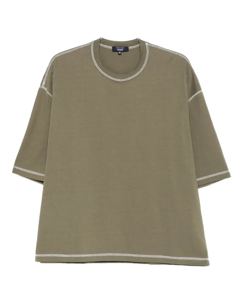 Comme des Garçons contrast-stitch T-shirt - Grün Grün