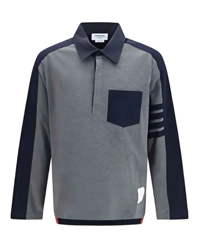 Thom Browne Rugby-Poloshirt in Colour-Block-Optik - Grau Grau