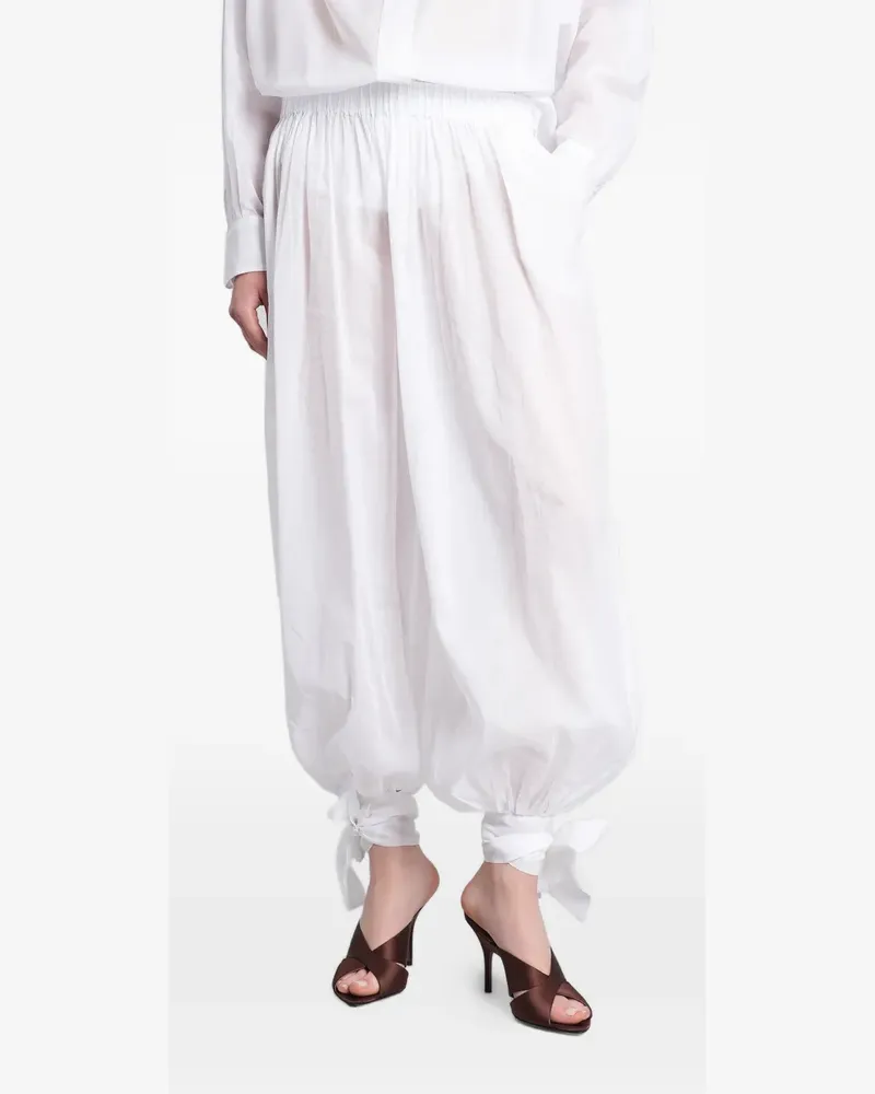 ANDAMANE Noor tie-fastening elasticated-waist trousers - Weiß Weiß