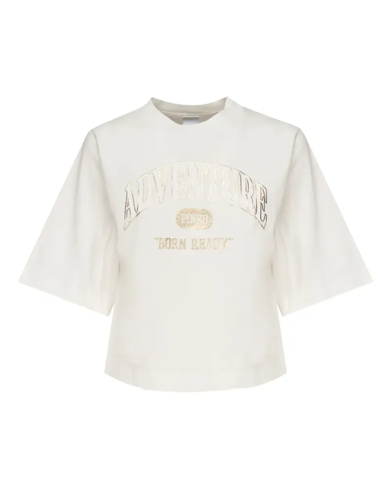 Pinko Kurzärmeliges T-Shirt mit Logo-Print - Nude Nude