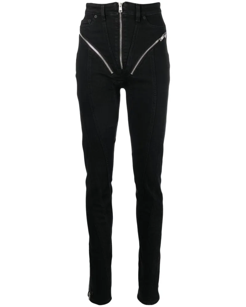 Thierry Mugler Spiral Skinny-Jeans - Schwarz Schwarz