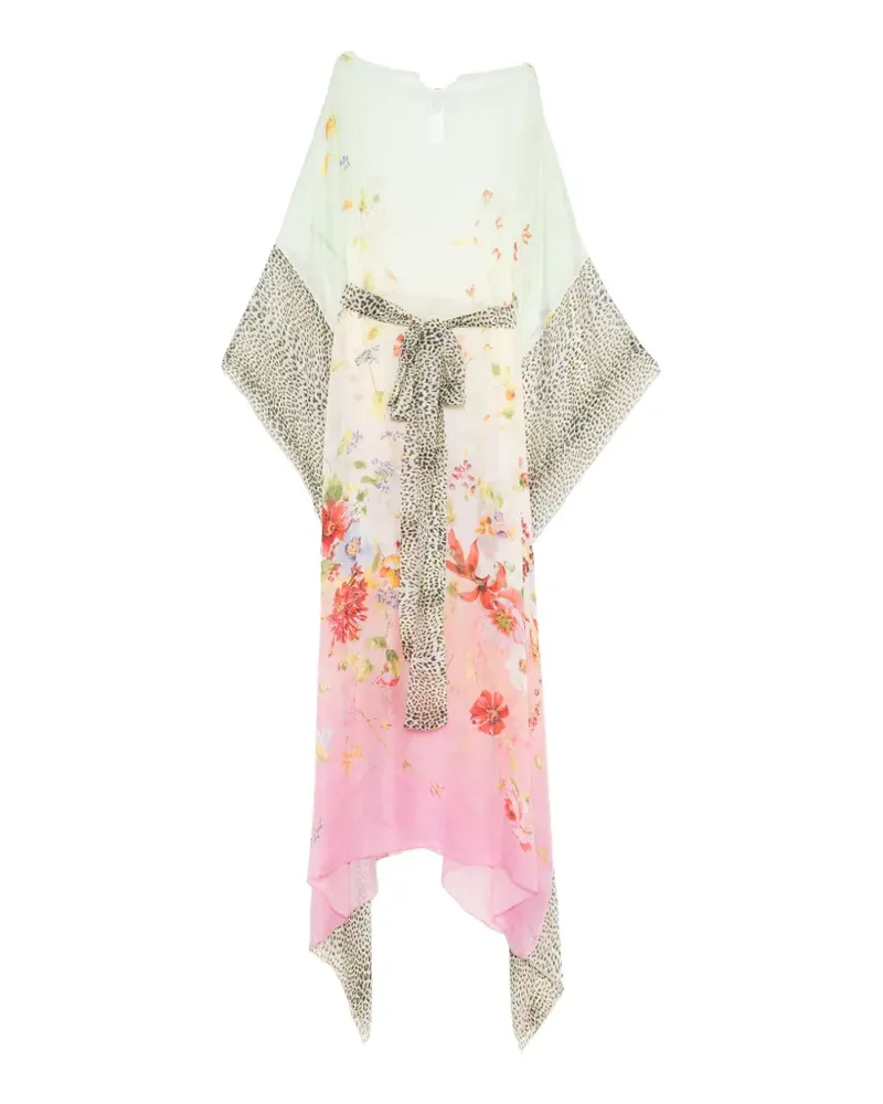 Roberto Cavalli floral-print kaftan maxi dress - Grün Grün
