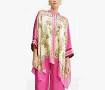 Geknöpfte Tunika mit Paisley-Print - Rosa