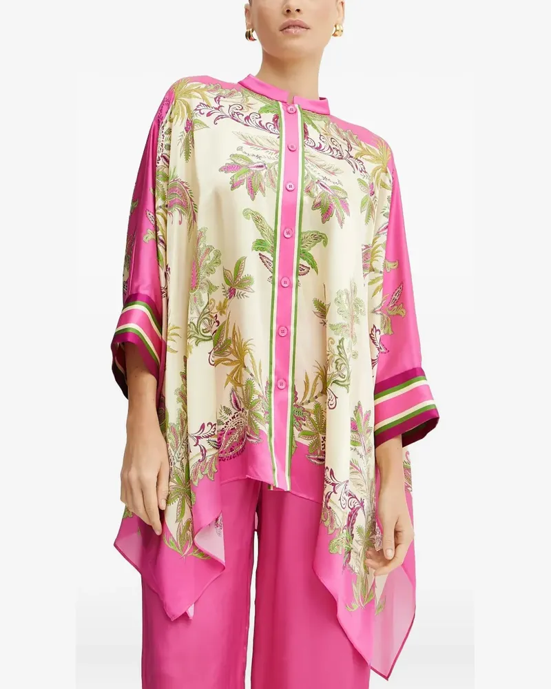 Luisa Spagnoli Geknöpfte Tunika mit Paisley-Print - Rosa Rosa