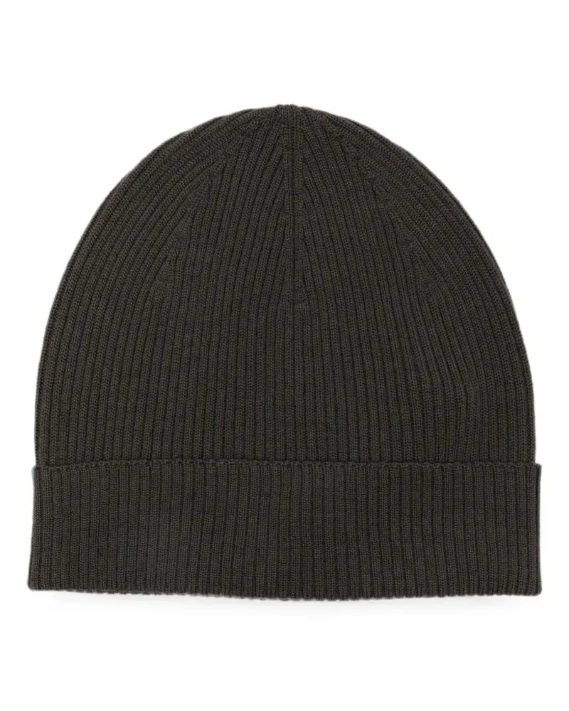 Rick Owens ribbed-knit beanie hat - Grau Grau