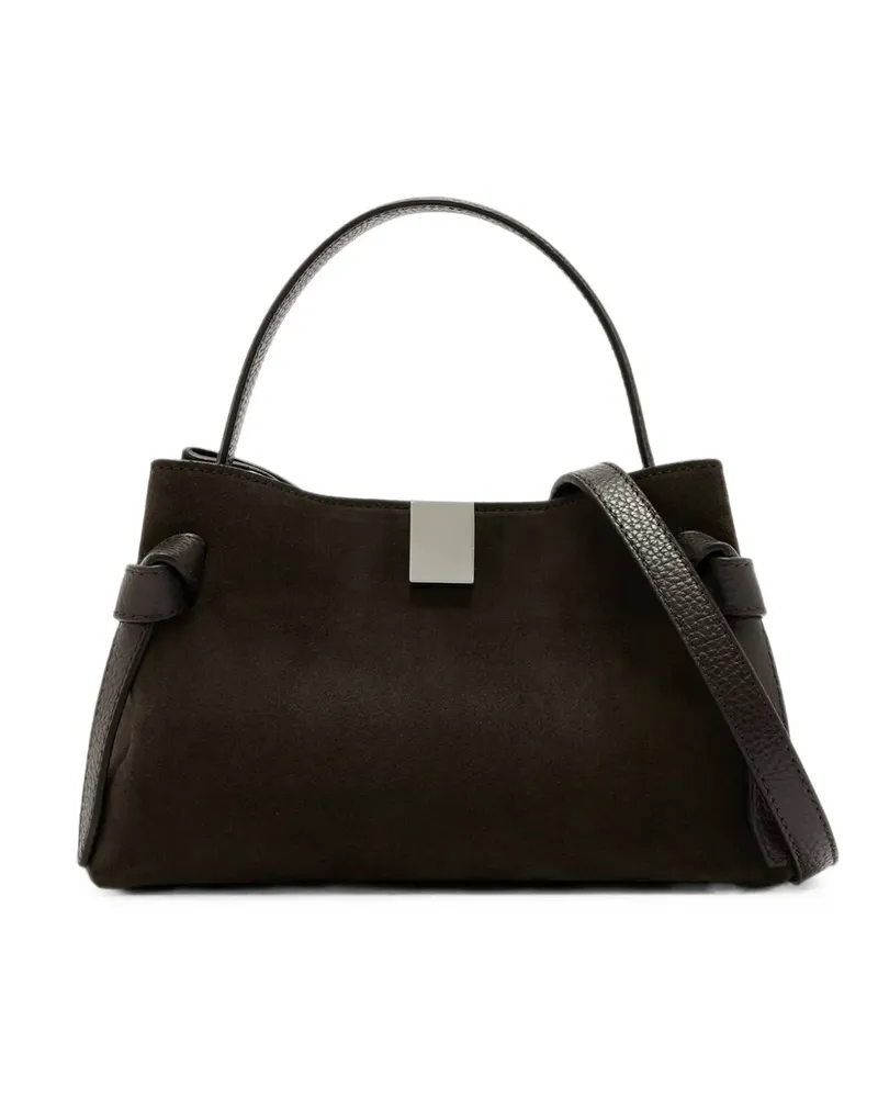 YUZEFI mini Gyoza suede-finish tote bag - Braun Braun