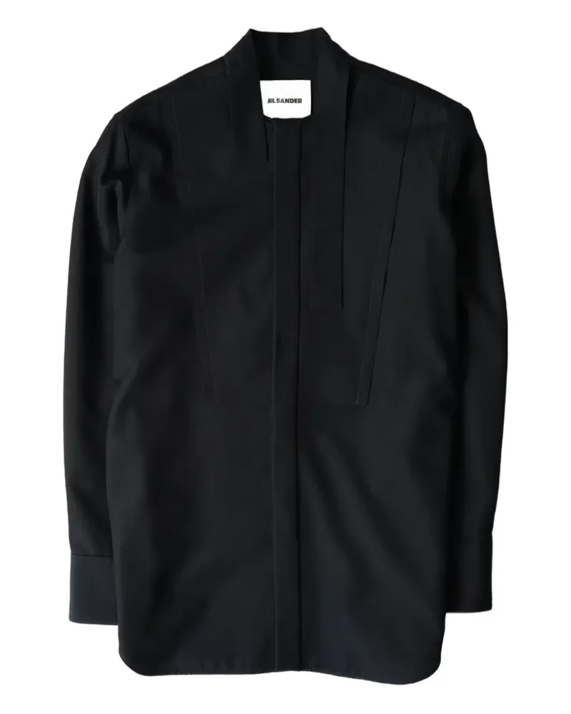 Jil Sander Hemd mit asymmetrischem Kragen - Schwarz Schwarz