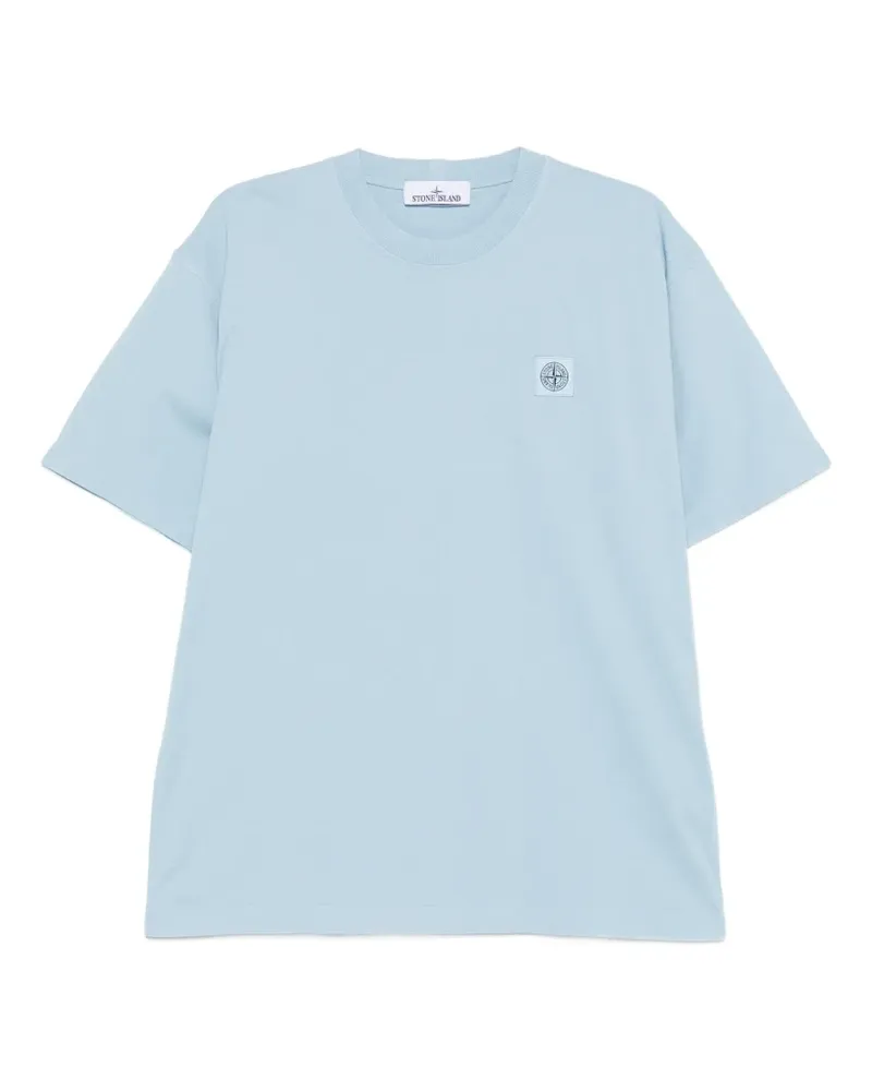 Stone Island T-Shirt mit Patch - Blau Blau