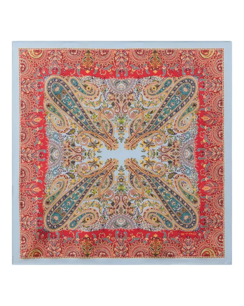 Etro paisley-print silk pocket square scarf - Rot Rot