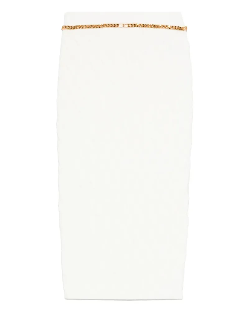 Elisabetta Franchi Rock mit Kettendetail - Weiß Weiß
