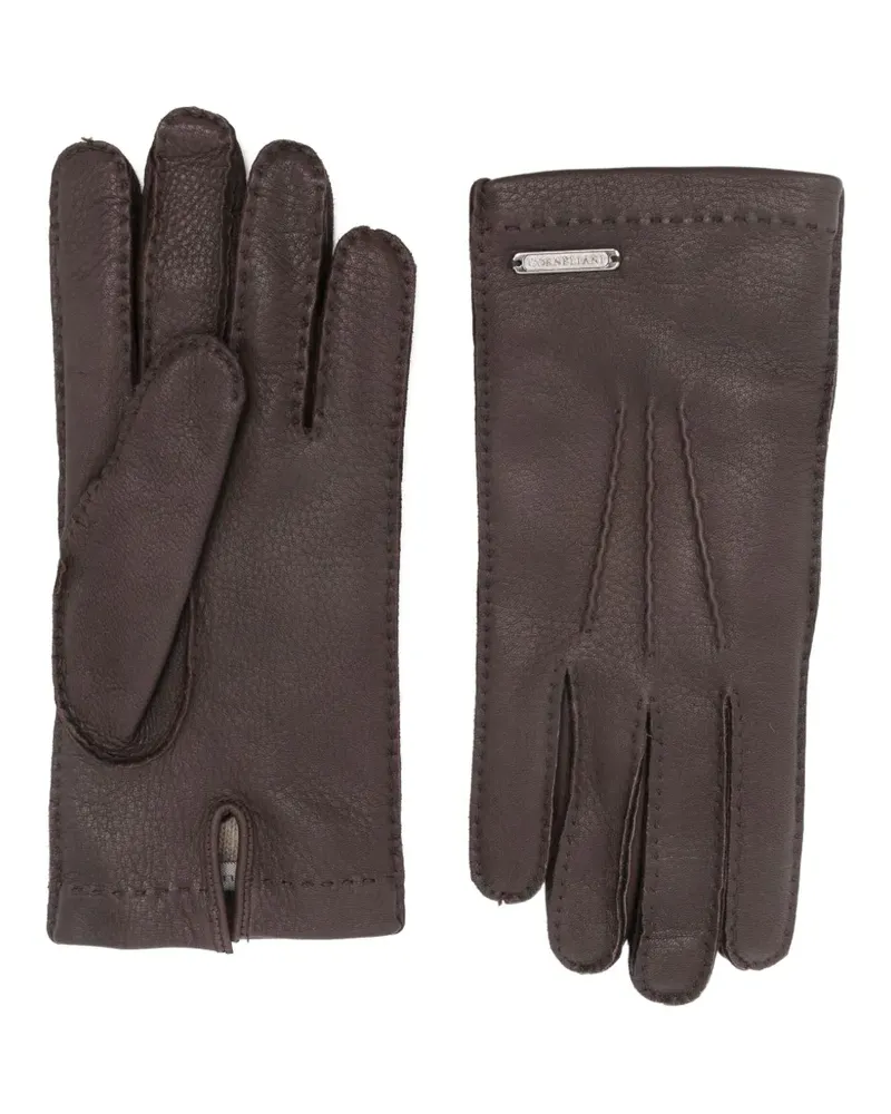 Corneliani leather gloves - Braun Braun