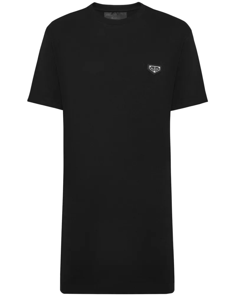 Philipp Plein Mini Iconic T-Shirtkleid mit rundem Ausschnitt - Schwarz Schwarz