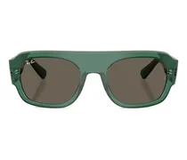 Sonnenbrille mit eckigem Gestell - Grün