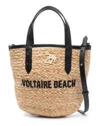 Zadig & Voltaire Strandtasche mit Logo-Stickerei Nude