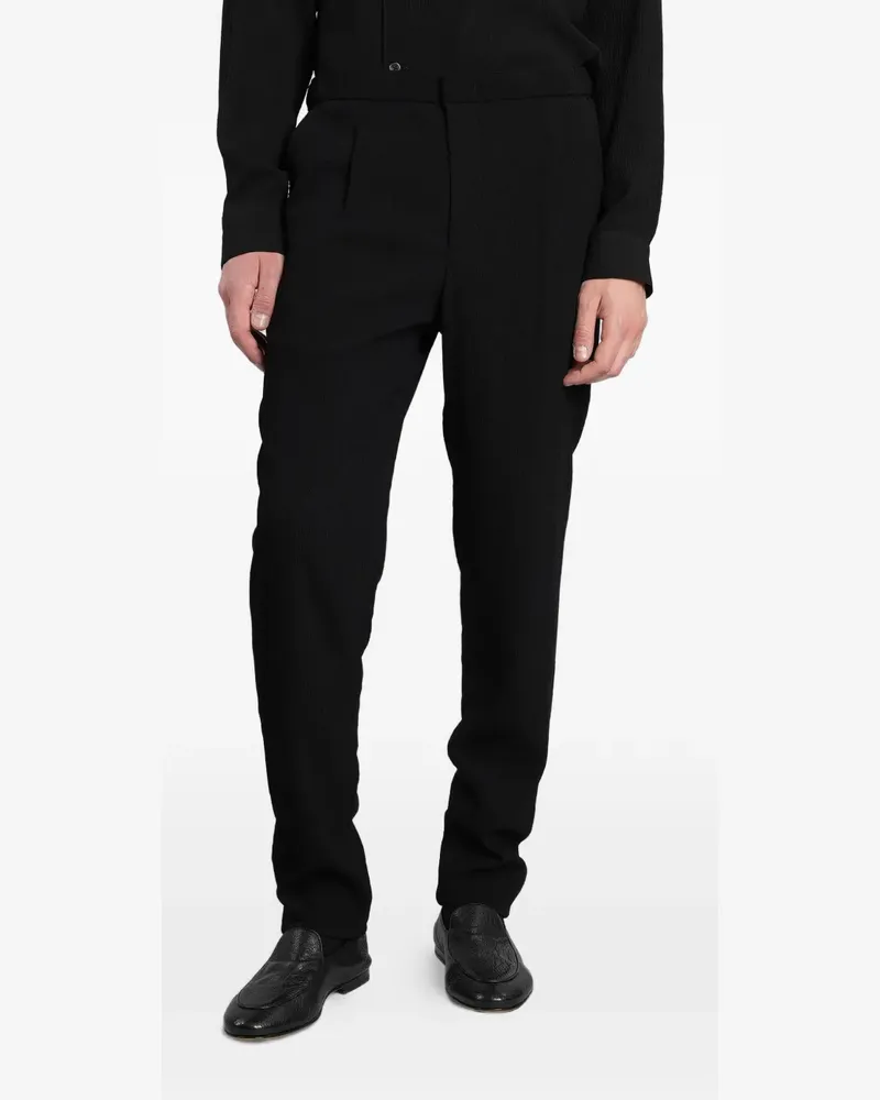 Emporio Armani 3D crinkled-effect trousers - Schwarz Schwarz