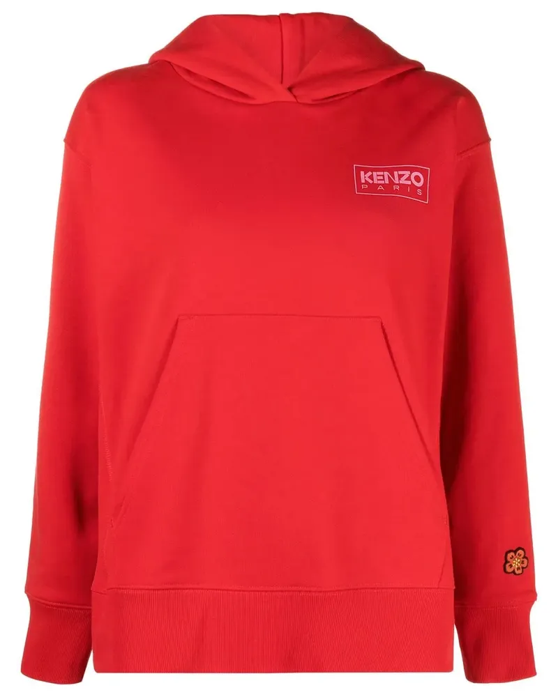 Kenzo Hoodie mit Logo-Print - Rot Rot