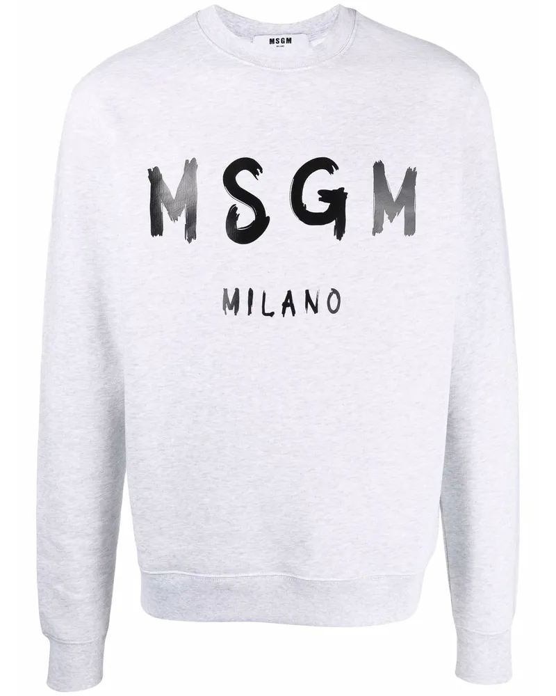 MSGM Sweatshirt mit Logo-Print Grau