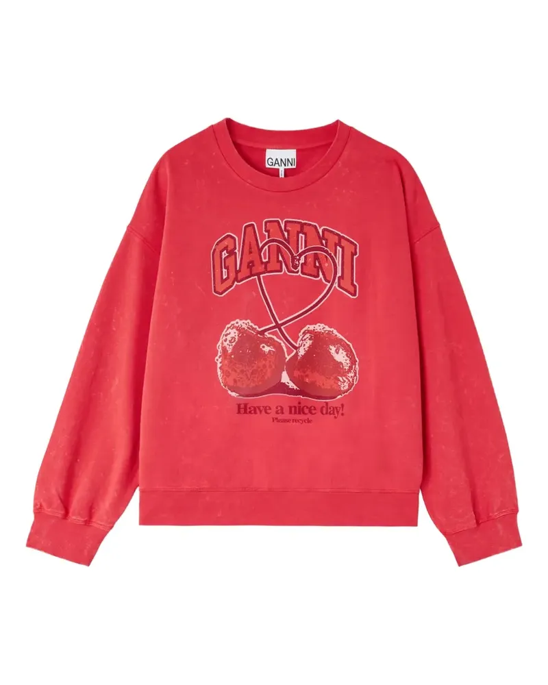 Ganni cherry-print sweatshirt - Rot Rot