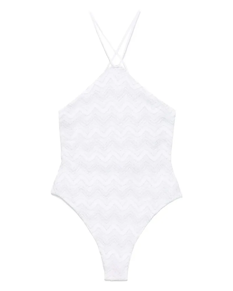 Missoni Badeanzug mit Zickzackmuster - Weiß Weiß