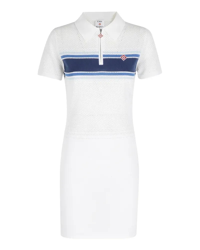 Casablanca Paris perforated striped dress - Weiß Weiß