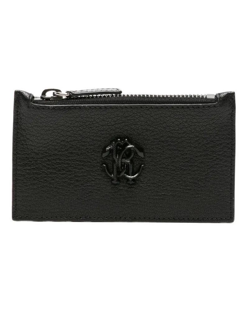 Roberto Cavalli Kartenetui mit RC-Schild - Schwarz Schwarz