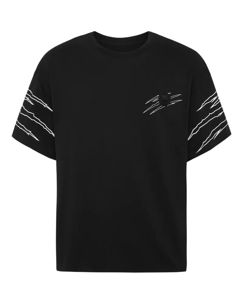Philipp Plein T-Shirt mit Kratzer-Print - Schwarz Schwarz