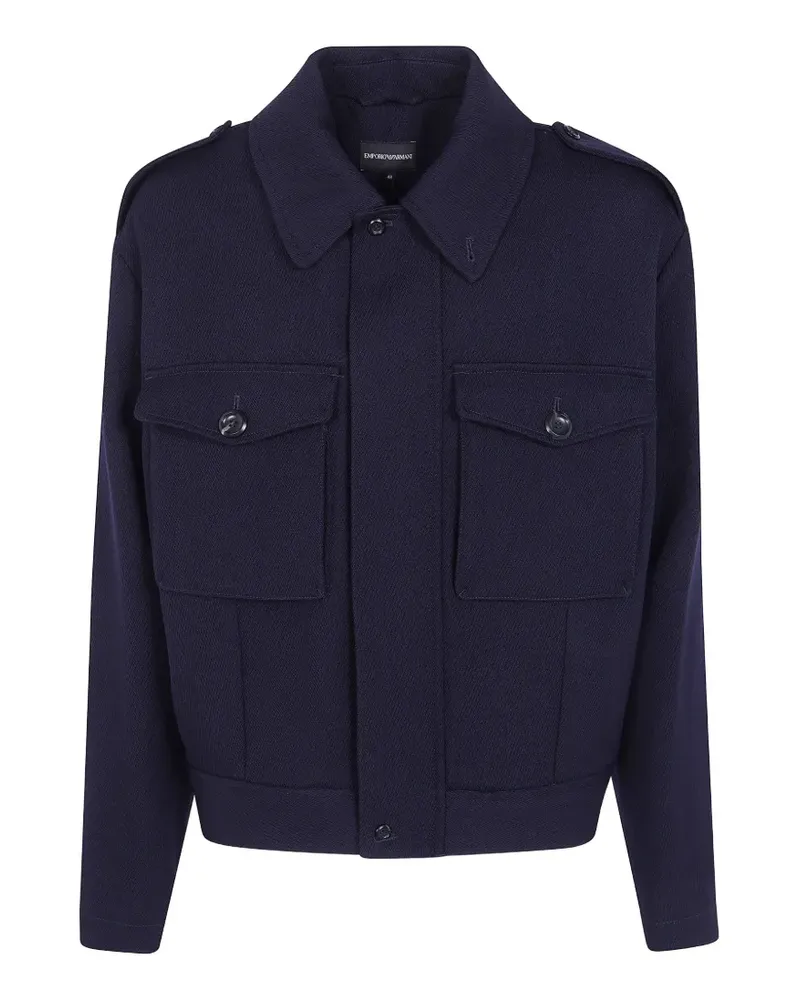 Emporio Armani button-up wool jacket - Blau Blau